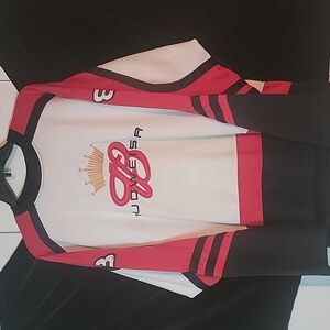 Vintage 90s Budweiser Dale Earnhardt Jr White Embroidered Hockey Jersey Sz L